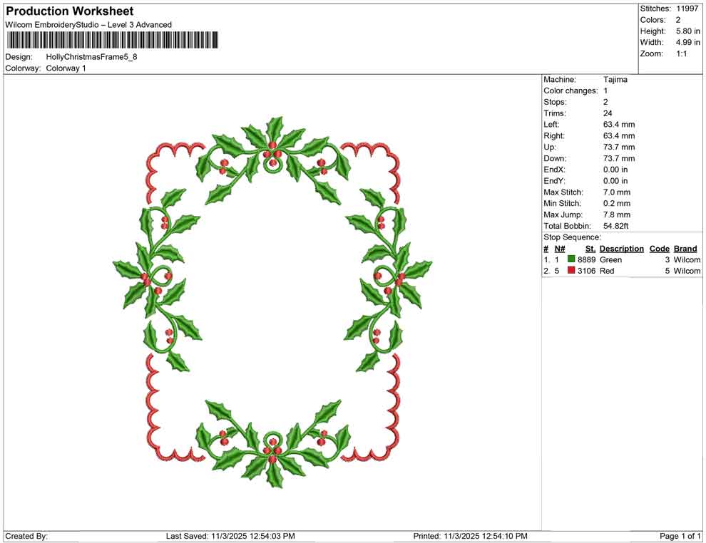 Holly Christmas Frame