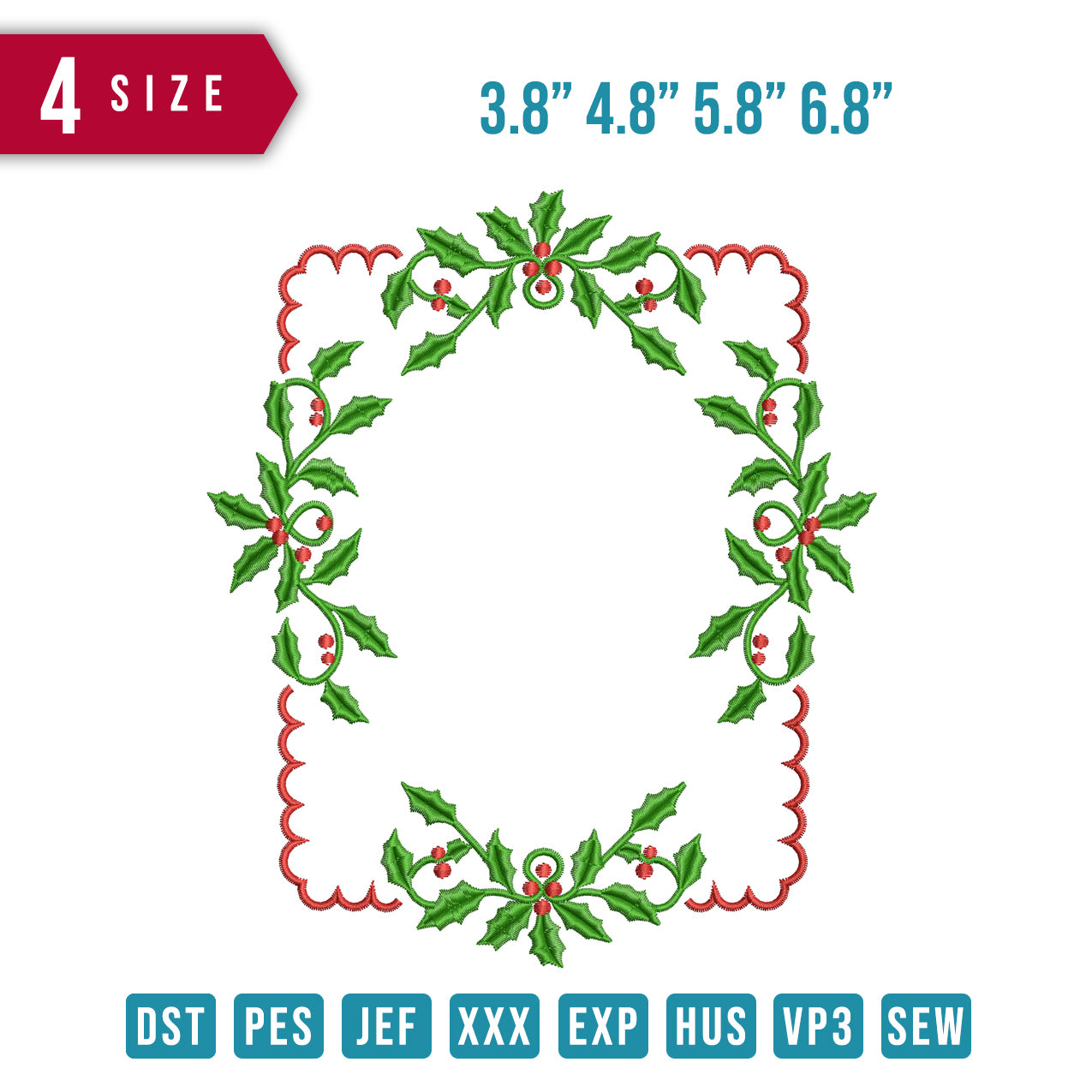Holly Christmas Frame