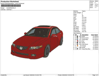 Honda red Car