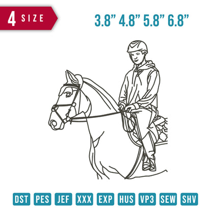 Horse girl line Art