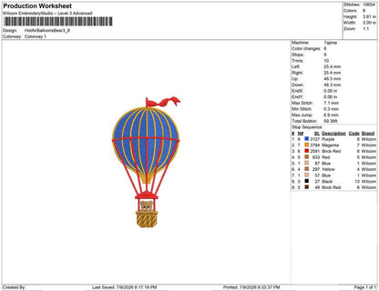 Hot Air Balloons Bear