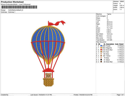 Hot Air Balloons Bear