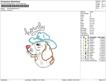 Howdy Dog Applique