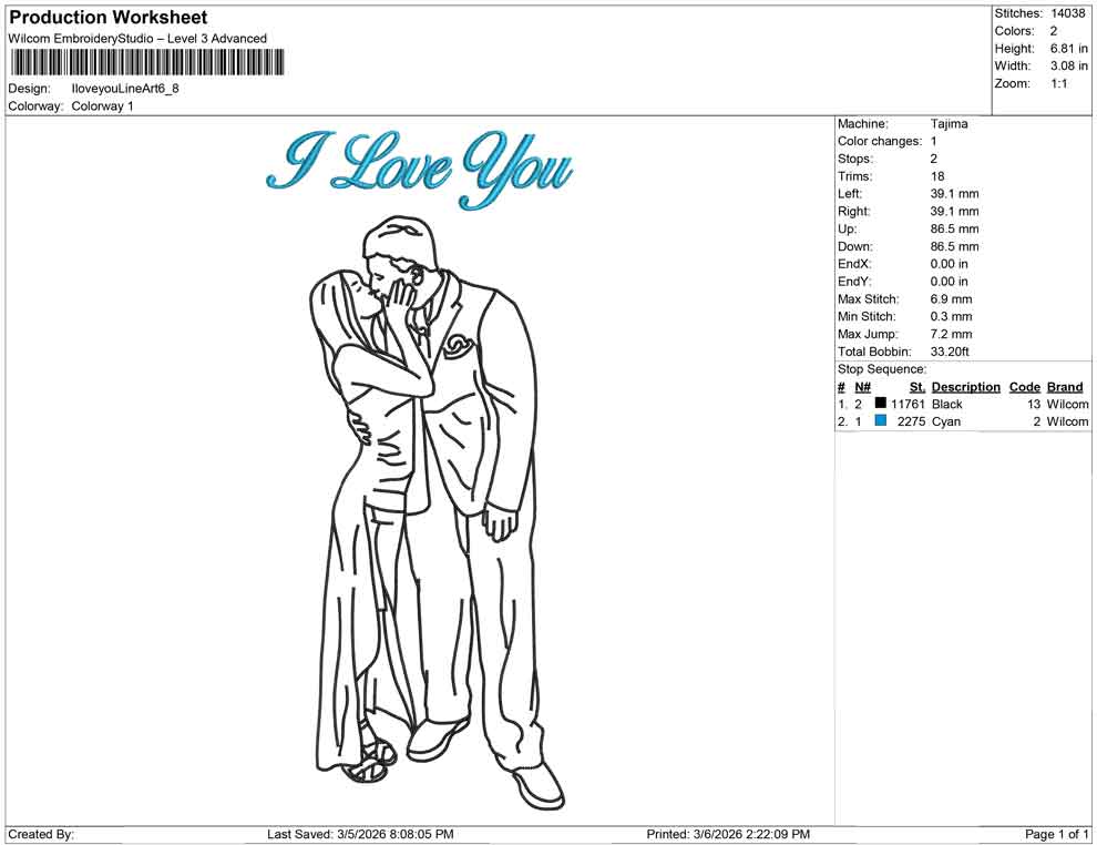 I love you Line Art