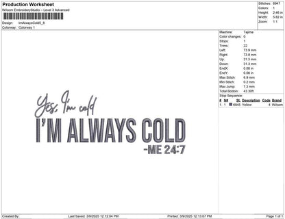 Im Always Cold