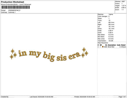 In My Big Sis Era