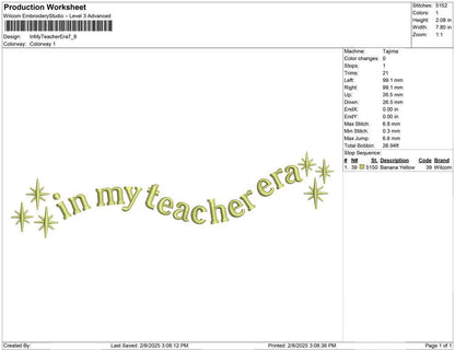 In My Teacher Era