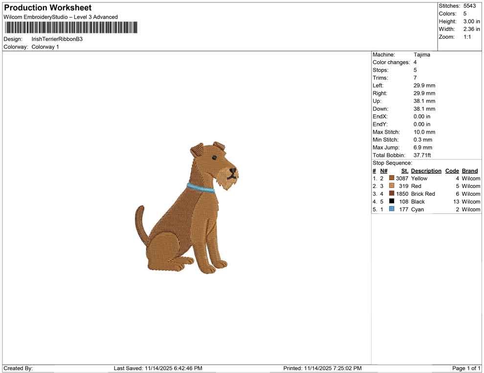 Irish Terrier Ribbon B