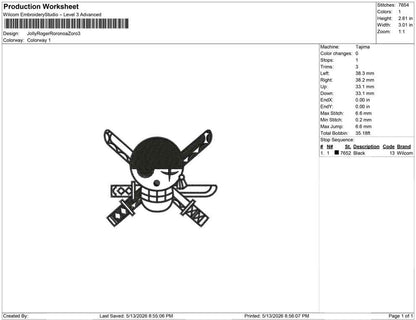 Jolly Roger Roronoa Zoro