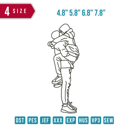 Kiss Couple Outline
