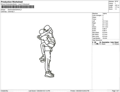 Kiss Couple Outline