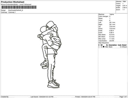 Kiss Couple Outline