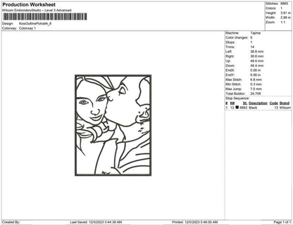 Kiss Outline Potrait