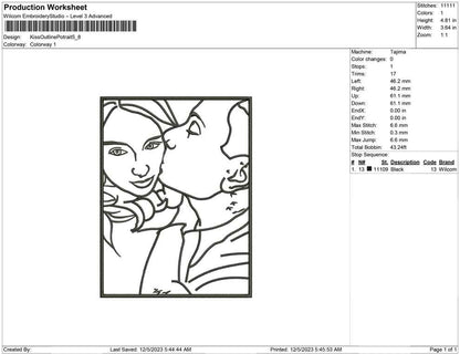 Kiss Outline Potrait