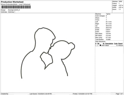 kissing Line Art