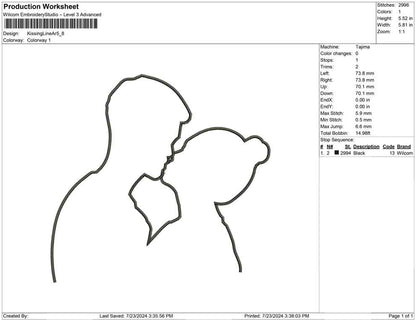 kissing Line Art