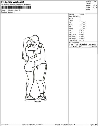 Kissing Line Art