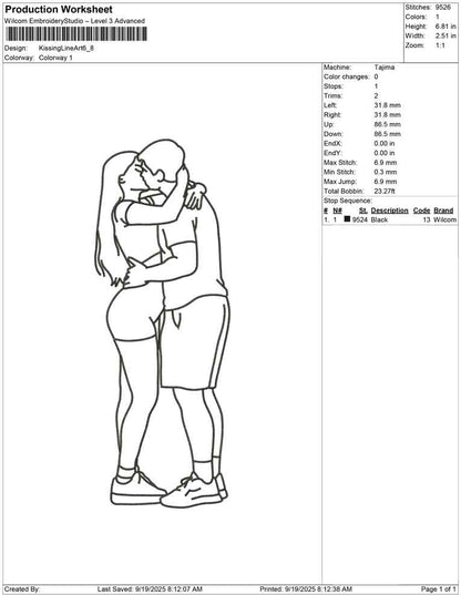Kissing Line Art