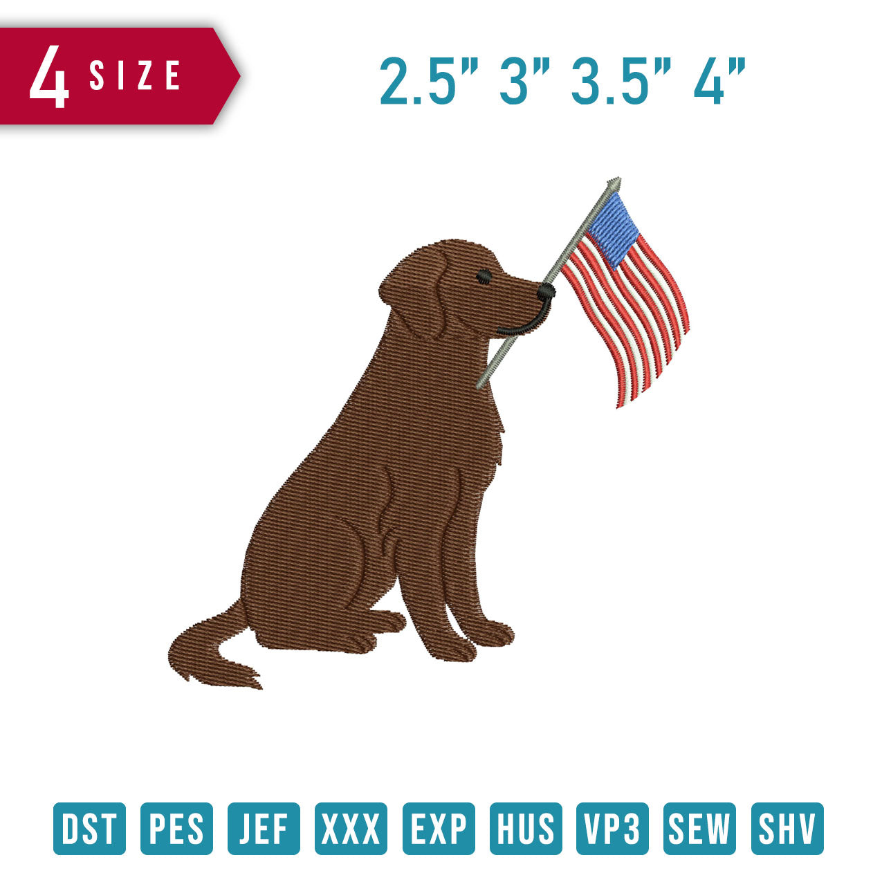 Labrador Retriever American Flag