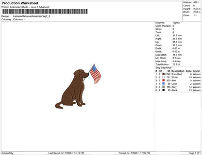 Labrador Retriever American Flag