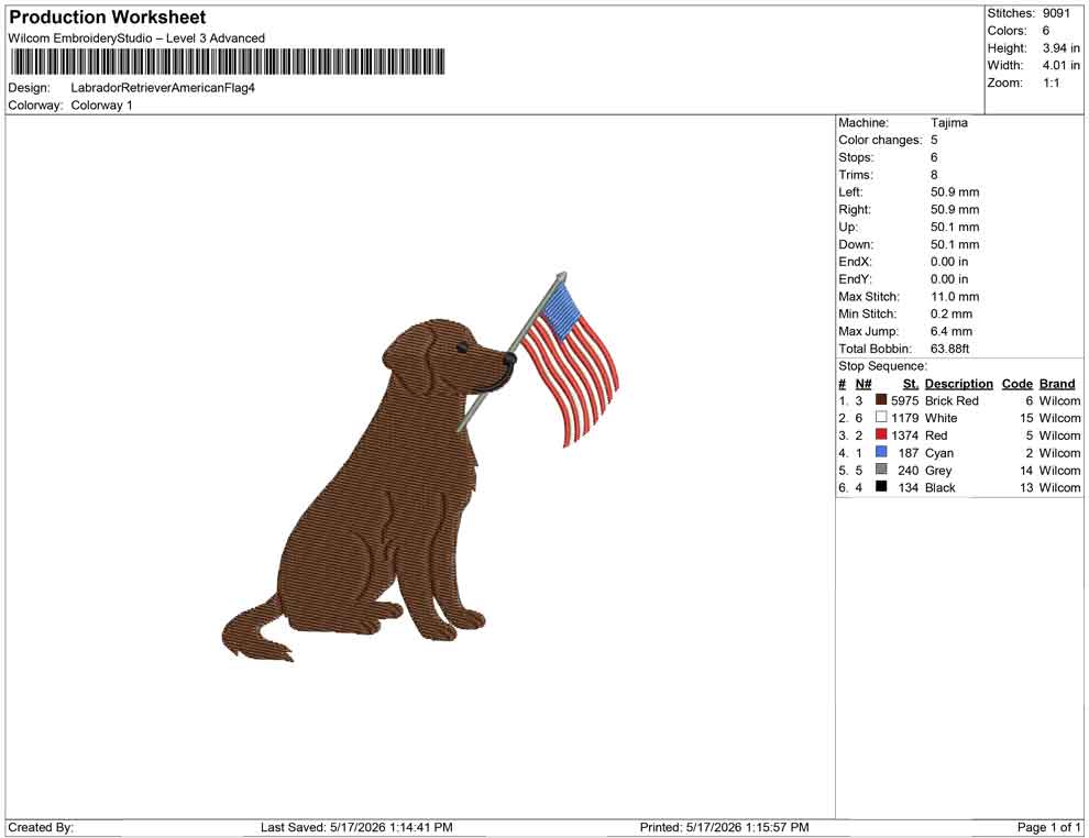 Labrador Retriever American Flag