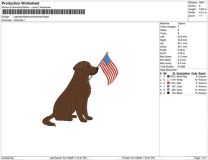 Labrador Retriever American Flag
