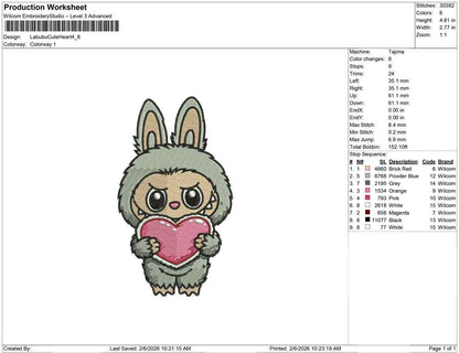 Labubu Cute Heart