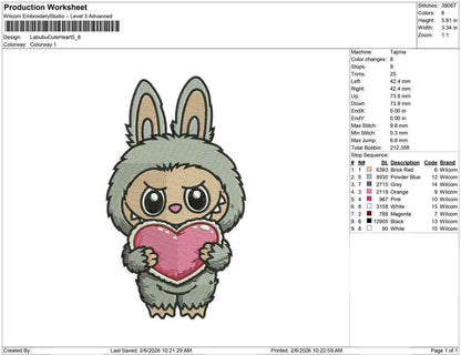 Labubu Cute Heart