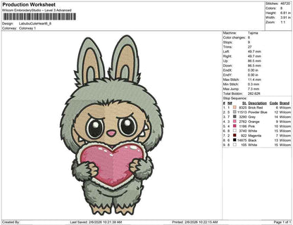 Labubu Cute Heart