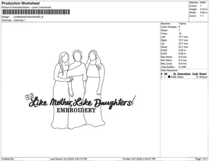 Like Mother Embroidery B