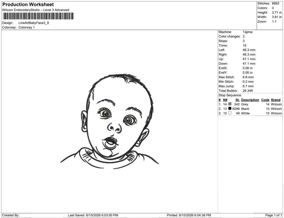 Line Art Baby Face