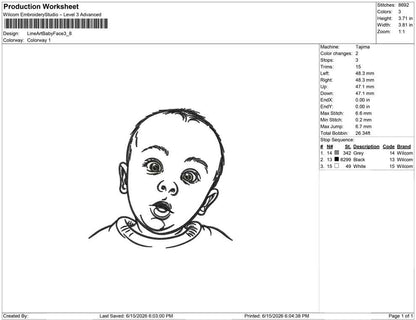Line Art Baby Face