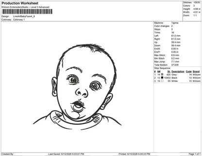 Line Art Baby Face