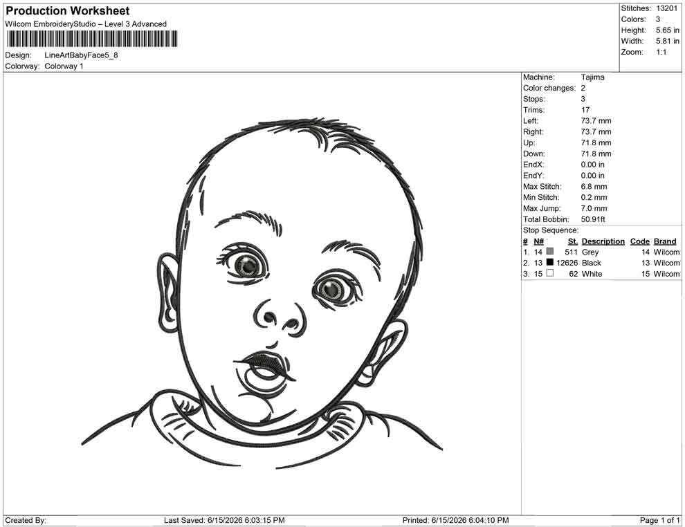 Line Art Baby Face