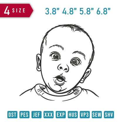 Line Art Baby Face