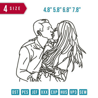 Line Art Kissing