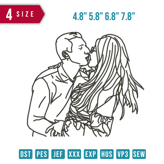 Line Art Kissing