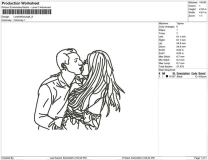 Line Art Kissing