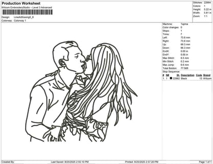 Line Art Kissing