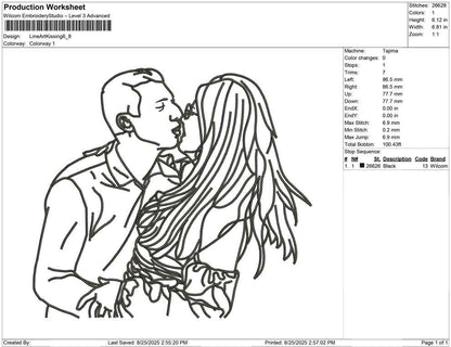 Line Art Kissing