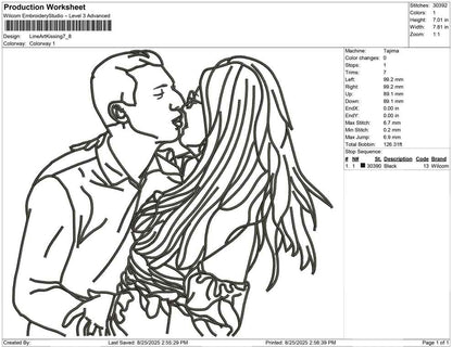 Line Art Kissing