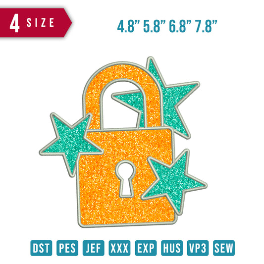 Lock Star Applique
