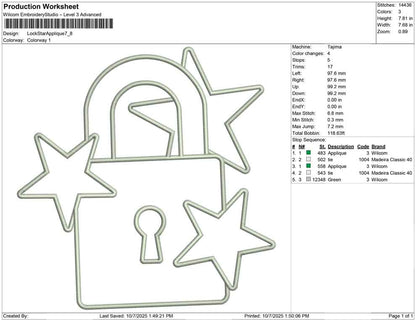 Lock Star Applique