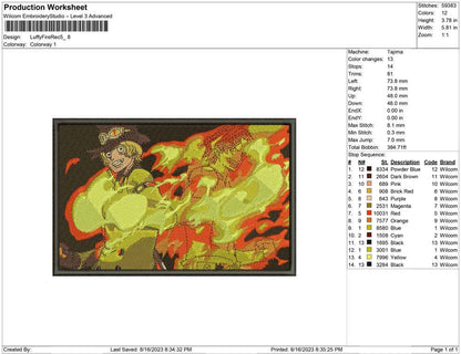 Luffy Fire Rectangle