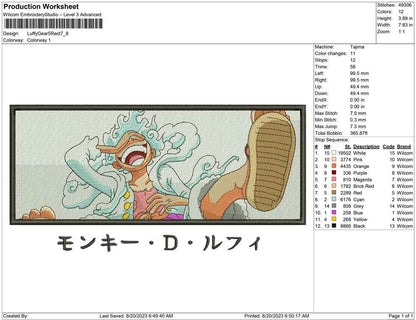 Luffy Gear 5 Rectangle – Embrobuy