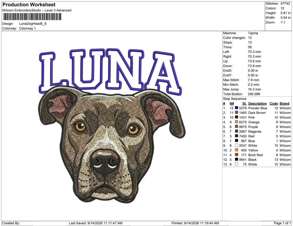 Luna Dog Head