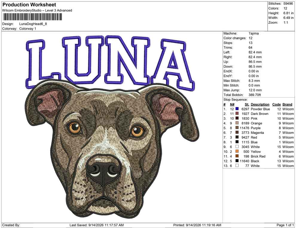 Luna Dog Head