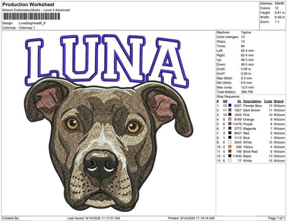 Luna Dog Head