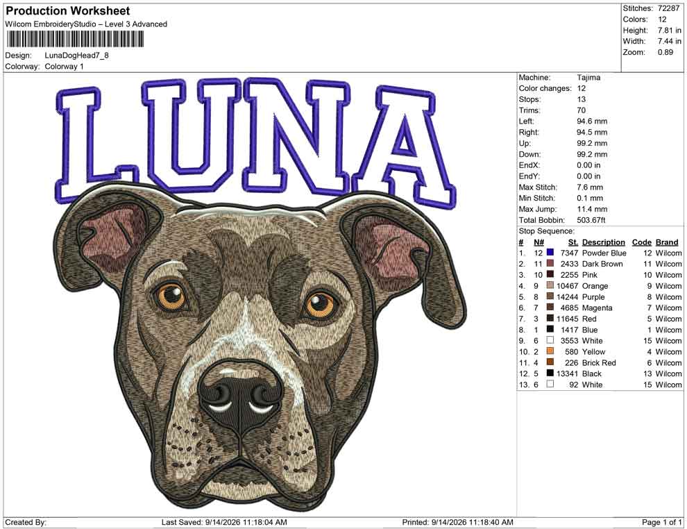 Luna Dog Head