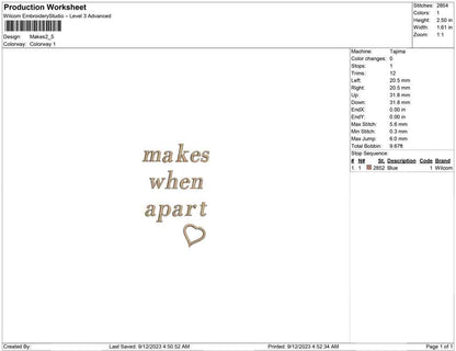 Makes when apart